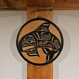 Killer Whale First Nations Carving - Yellow Cedar - Vancouver Island